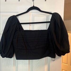 Black Puff Sleeve Top